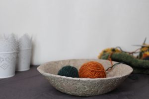 graue upcycling Dekoschale