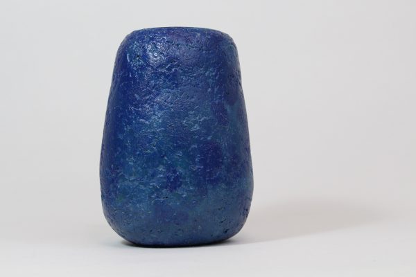 mittelgroße Upcycling Vase in blau